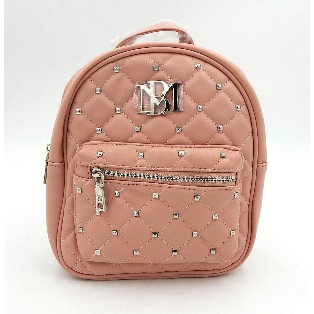 Badgley Mischka Mini Studded Backpack Blush Vegan Leather Adjustable Straps NWT